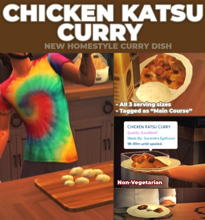 Sims 4 Chicken Katsu Curry Custom Recipe by RobinKLocksley at Mod The Sims