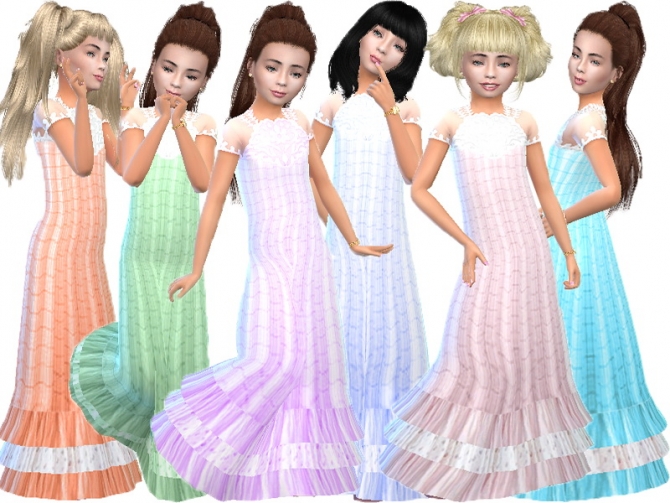 Long lace dress child by TrudieOpp at TSR » Sims 4 Updates