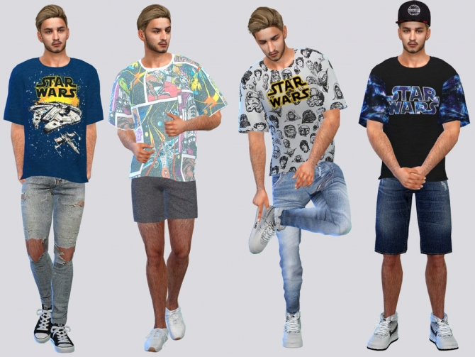 STAR WARS Themed Tees by McLayneSims at TSR » Sims 4 Updates