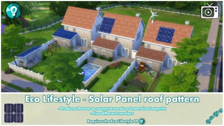 Eco Lifestyle Roof Pattern Solar Panels by Bakie at Mod The Sims