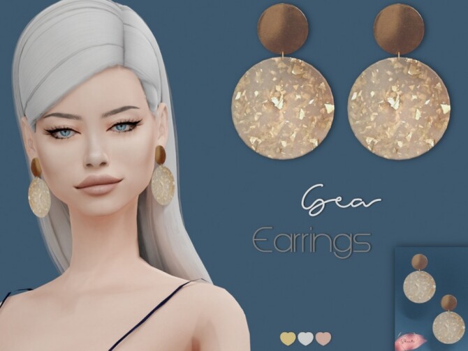 Sims 4 Gea Earrings by Shanti at TSR