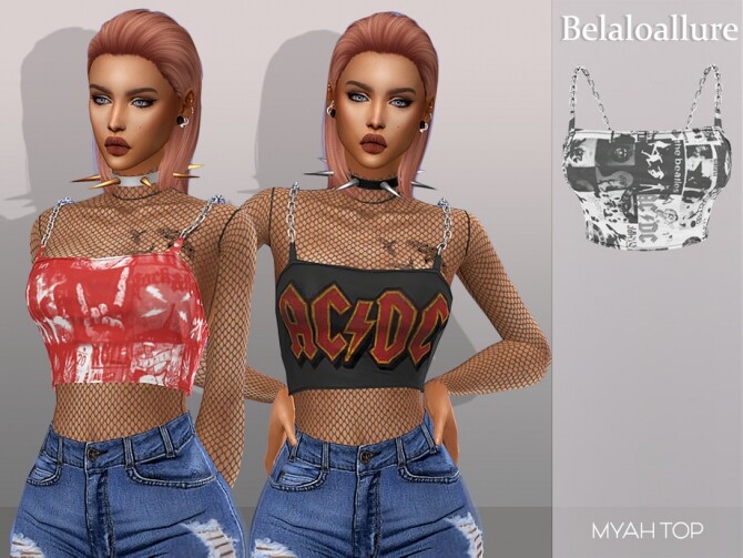 Sims 4 Belaloallure Myah top by belal1997 at TSR
