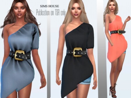 Tunic with a belt with rivets by Sims House at TSR