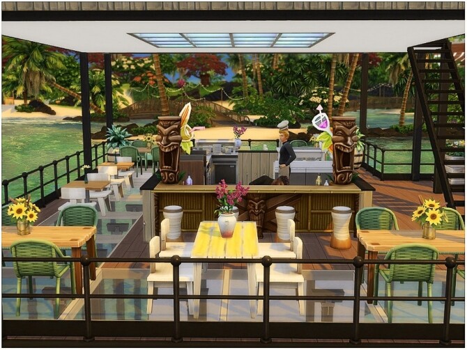 Sims 4 Ocean View Restaurant by lotsbymanal at TSR