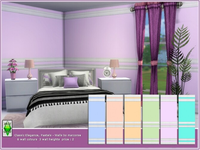 Sims 4 Classic Elegance Pastel walls by marcorse at TSR