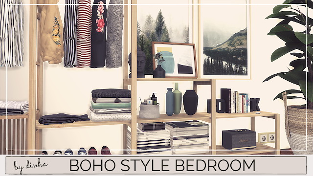 Sims 4 BOHO STYLE BEDROOM at Dinha Gamer