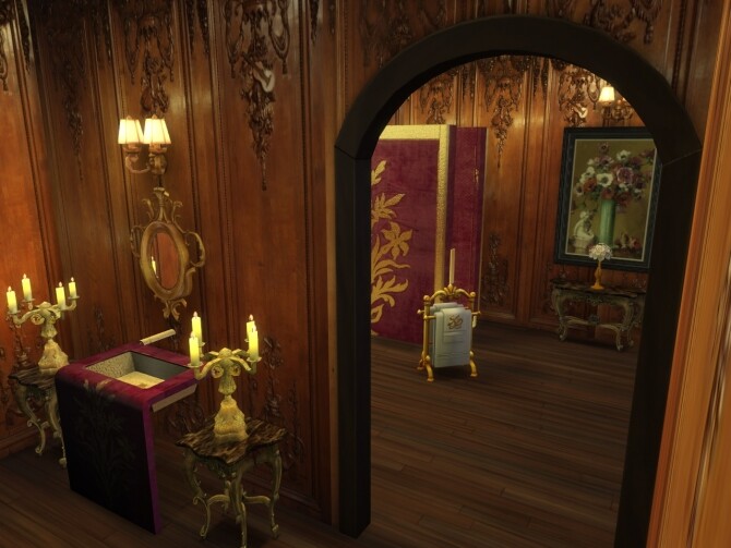 Sims 4 Golden Leaf Walls Set at Anna Quinn Stories