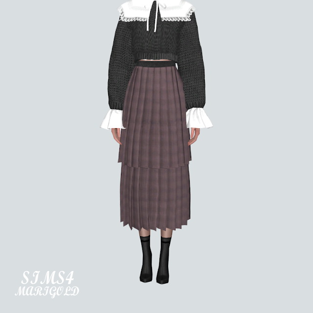 Sims 4 Pleats 22 Long Skirt at Marigold