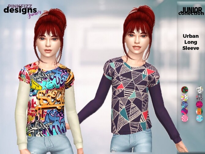 Sims 4 Junior Urban Long Sleeve by Pinkfizzzzz at TSR