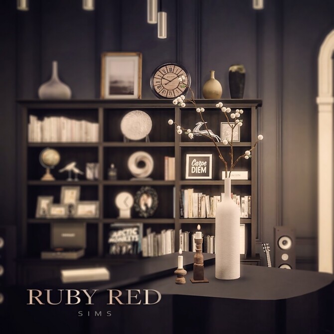 Sims 4 Artificial White Seed Plants, Pearl necklace & Jewelry box at Ruby’s Home Design