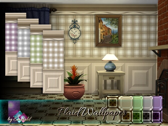 Sims 4 Plaid Wallpaper by emerald at TSR