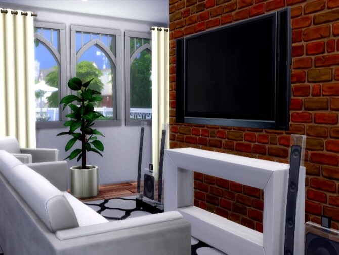 Sims 4 White retro suburbian by GenkaiHaretsu at TSR