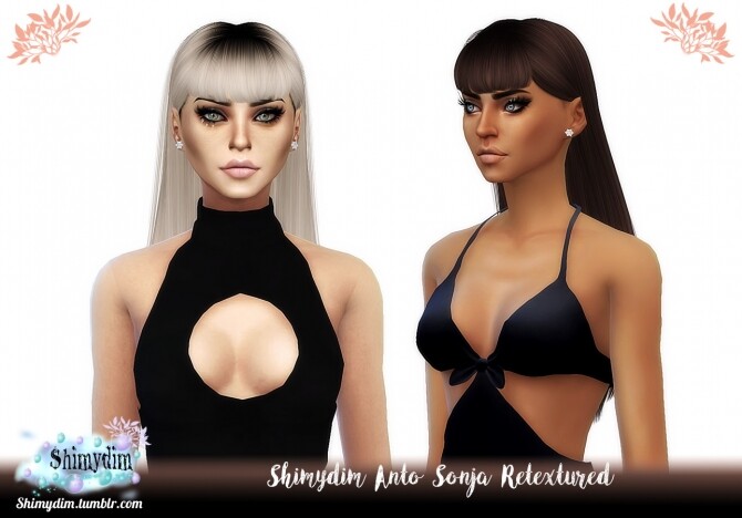 Sims 4 Anto Sonja Hair Retexture + DarkRoots at Shimydim Sims