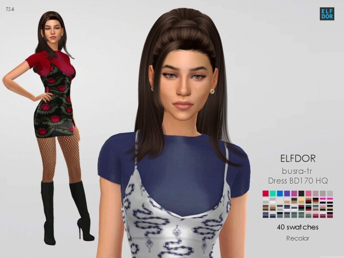Sims 4 Busra tr Dress BD170 HQ RC at Elfdor Sims