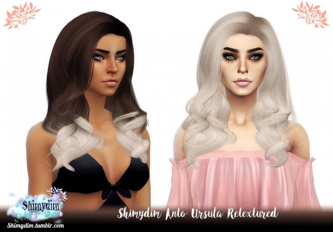 Sims 4 Anto Ursula Hair Retexture + Ombre Naturals + Unnaturals at Shimydim Sims