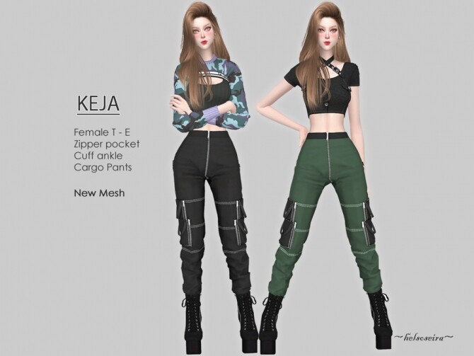 Sims 4 KEJA Cargo Pants by Helsoseira at TSR