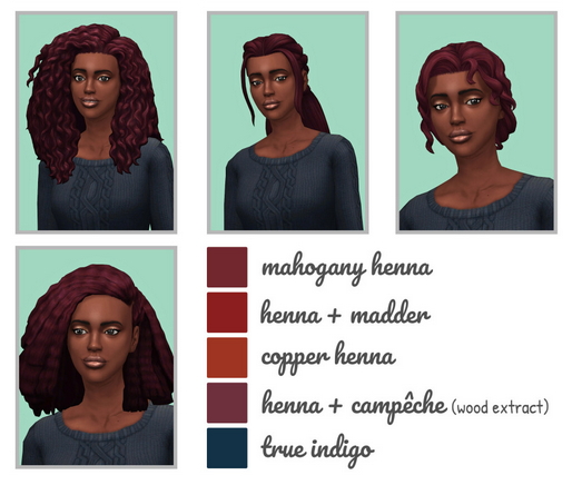 Sims 4 Henna hair pack 1 with a custom Buff at Frenchie Sim
