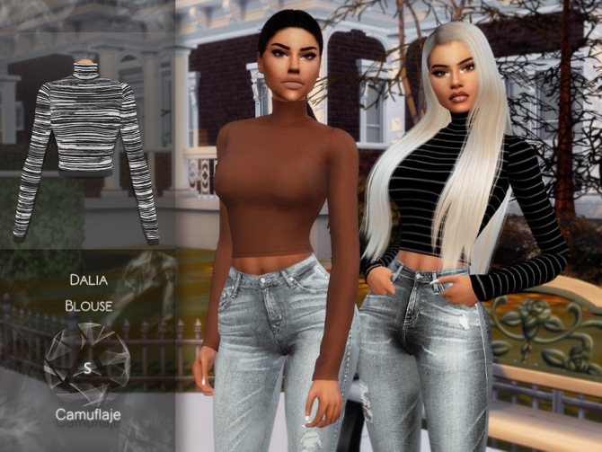 Dalia Blouse by Camuflaje at TSR » Sims 4 Updates