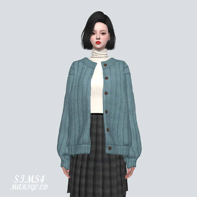 Sims 4 Turtleneck With Cardigan V2 at Marigold