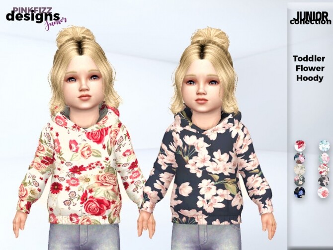 Sims 4 Toddler Flower Hoody by Pinkfizzzzz at TSR