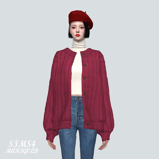Sims 4 Turtleneck With Cardigan V2 at Marigold