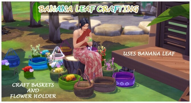 Sims 4 BANANA LEAF CRAFTS at Icemunmun