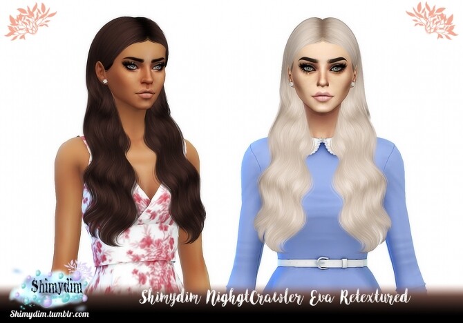 Sims 4 NightCrawler Eva Hair Retexture Naturals + Unnaturals at Shimydim Sims