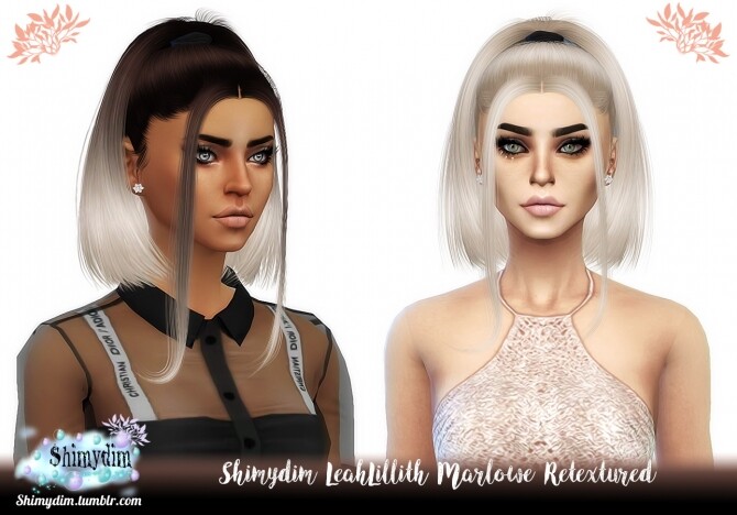 Sims 4 LeahLillith Marlowe Hair Retexture Ombre Naturals + Unnaturals at Shimydim Sims