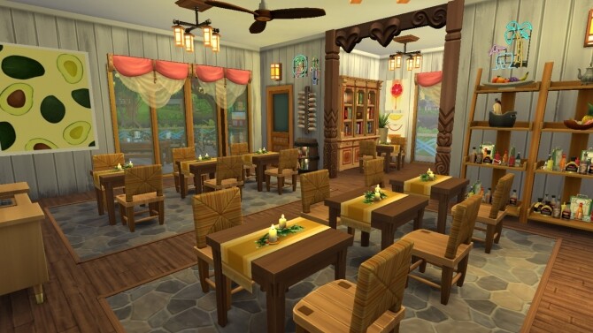 Sims 4 Vegetarian Restaurant by xmathyx at Mod The Sims