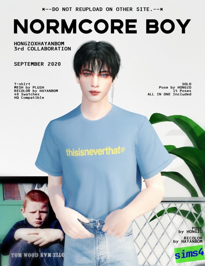 Sims 4 T shirt, Hoodie & NORMCORE BOY POSES at Hayanbom