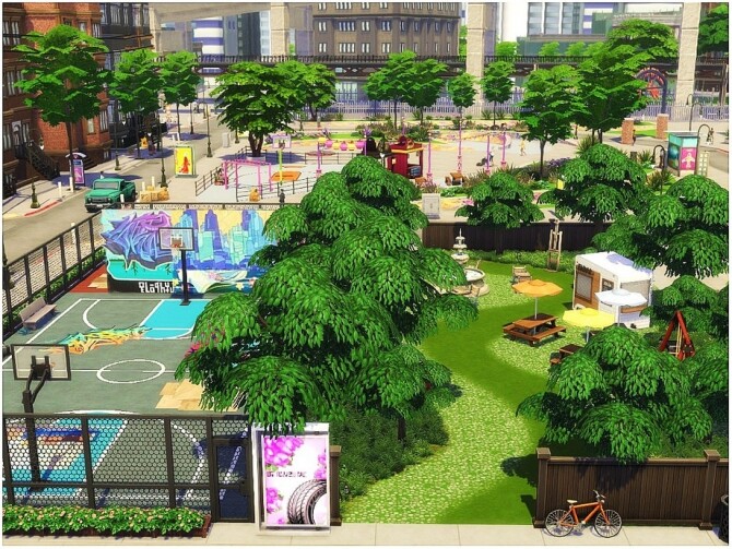 Sims 4 Midtown Park by lotsbymanal at TSR