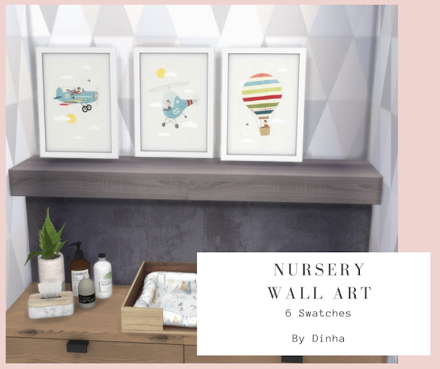 Sims 4 Nursery Wall Art 6 Swatches at Dinha Gamer