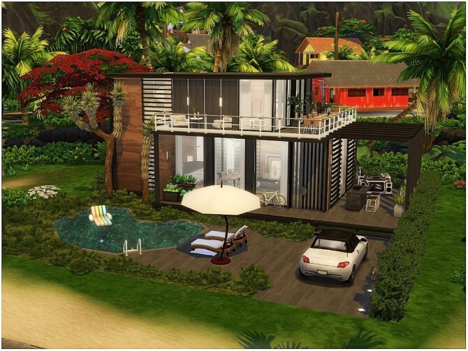 Sims 4 Green Wood home by lotsbymanal at TSR
