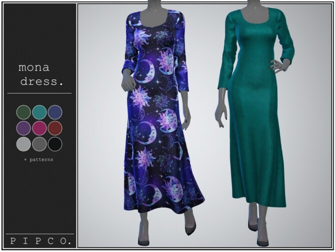 Sims 4 Mona dress by pipco at TSR