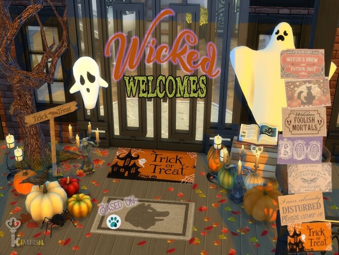 Sims 4 Wicked Welcomes Halloween Doormats by Kimbish at TSR