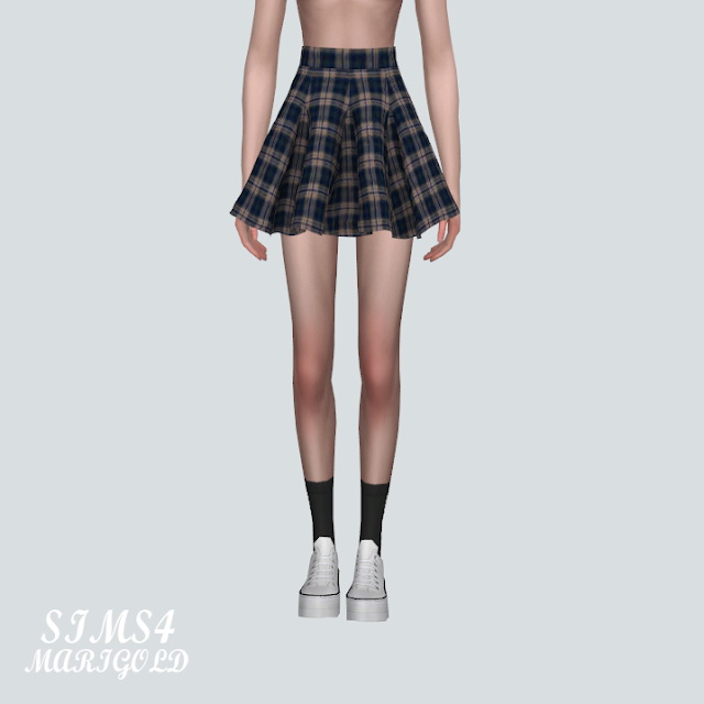 Sims 4 Flare Mini Skirt PP at Marigold