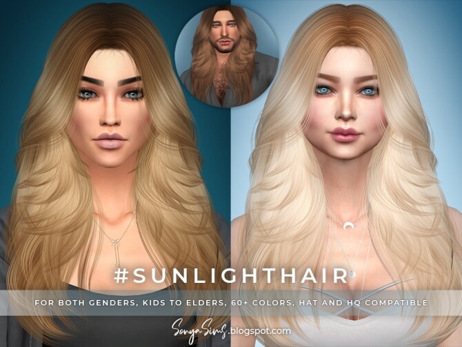 Sims 4 Pearl & Sunlinght hairs at Sonya Sims