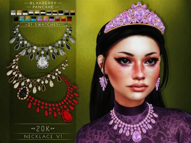 Sims 4 Tiara, necklaces & earrings at Blahberry Pancake
