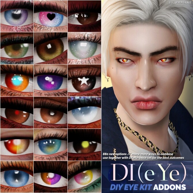 Sims 4 DI(eYE)   DIY Eye Kit ADDONS at Praline Sims