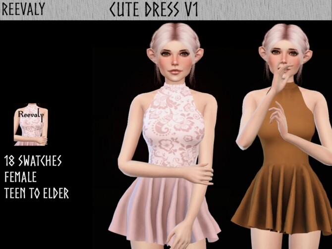Sims 4 Cute Dress V1 by Reevaly at TSR