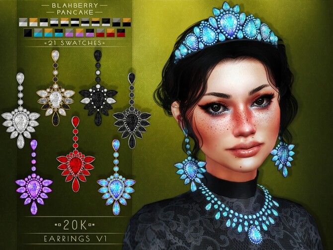 Sims 4 Tiara, necklaces & earrings at Blahberry Pancake