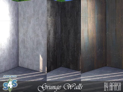Sims 4 Grunge walls at Aifirsa