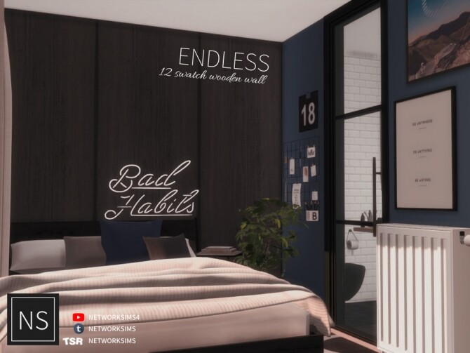 Sims 4 Endless Wooden Walls by networksims at TSR