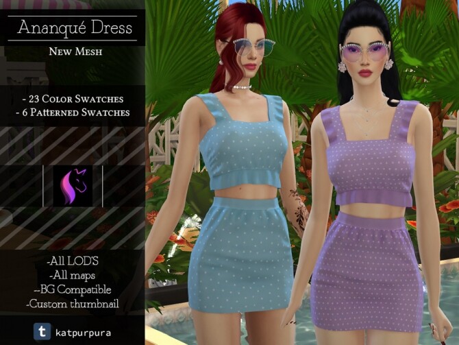 Sims 4 Ananque dress by KaTPurpura at TSR