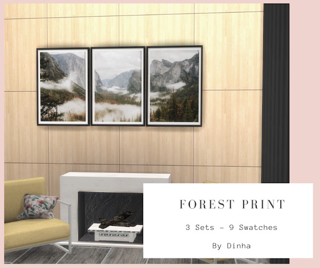 Sims 4 Forest Print 3 Sets 9 Swatches at Dinha Gamer