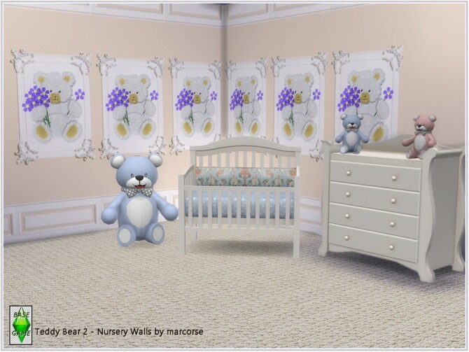 Sims 4 Teddy Bear Nursery Walls by marcorse at TSR