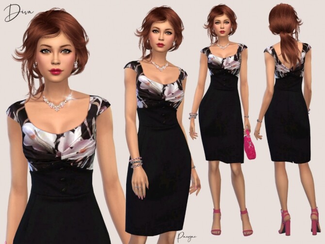 Sims 4 Diva dress by Paogae at TSR