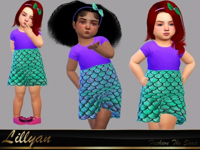 Sims 4 Dress Princess Ariel by LYLLYAN at TSR