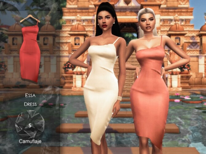 Sims 4 Essa Dress by Camuflaje at TSR