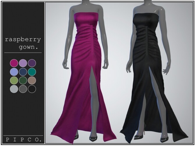 Sims 4 Raspberry gown by Pipco at TSR